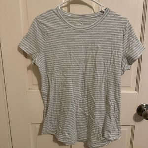 Gray and White Striped Shirt